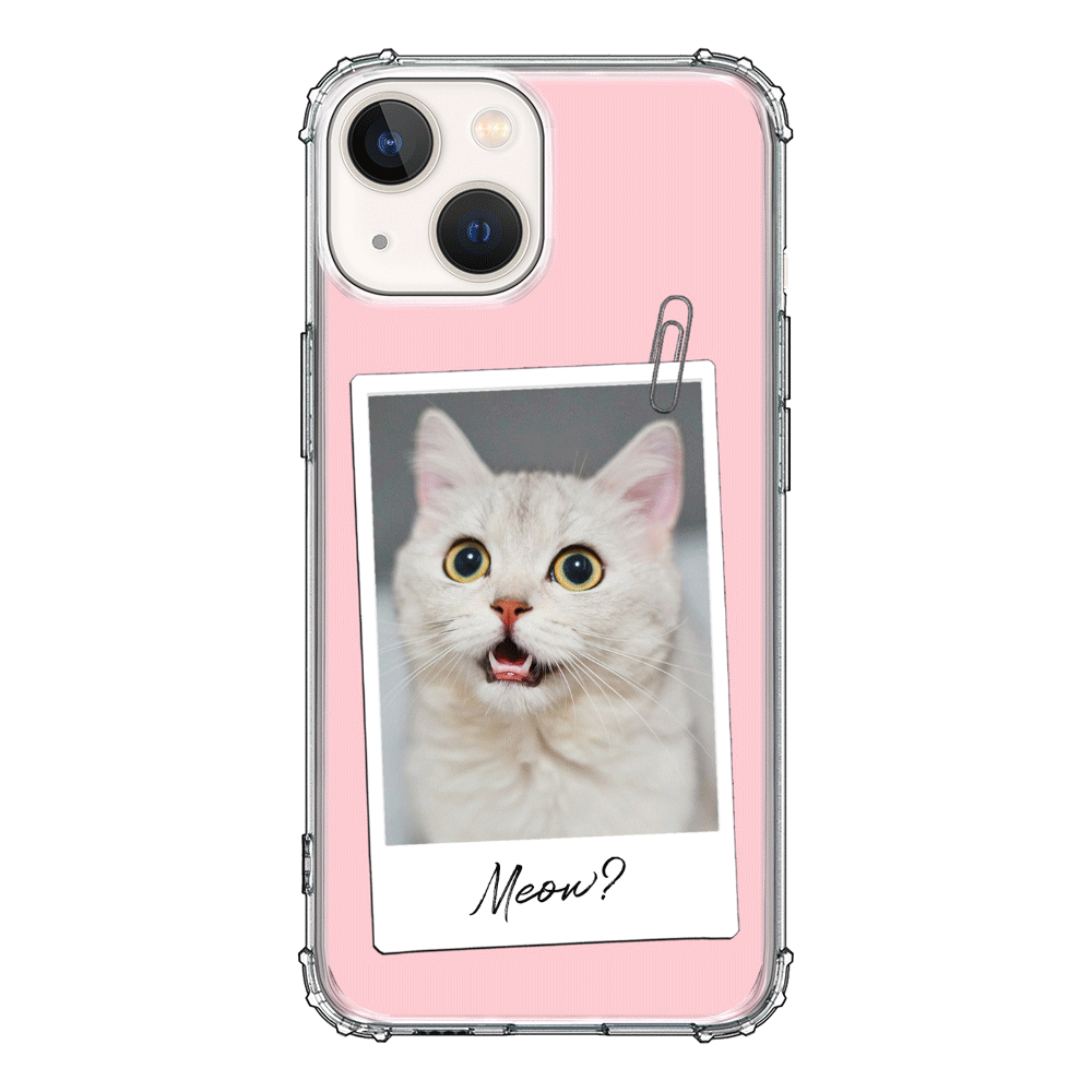 Apple iPhone 13 / Clear Classic Polaroid Photo Pet Cat, Phone Case - Stylizedd.com