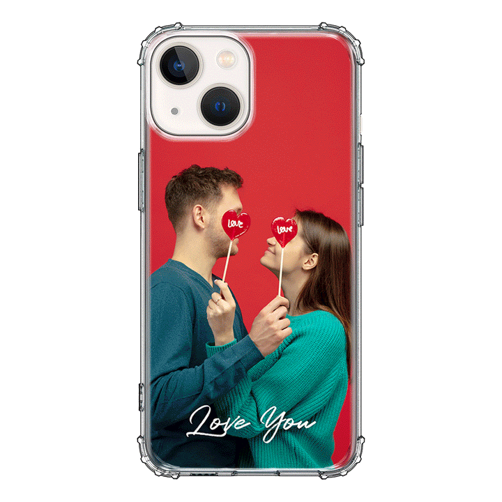 Apple iPhone 13 / Clear Classic Custom Photo Valentine, Phone Case - Stylizedd.com