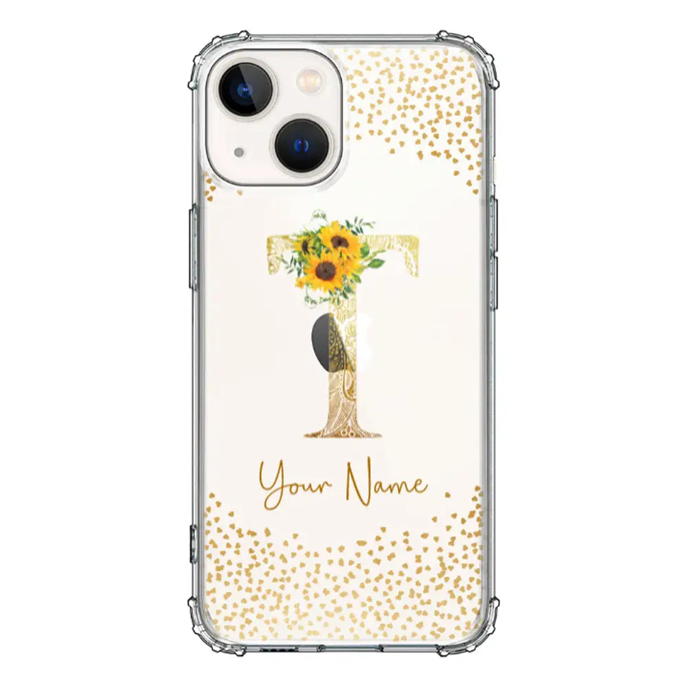 Apple iPhone 13 / Clear Classic Floral Mandala Initial Phone Case - Stylizedd.com