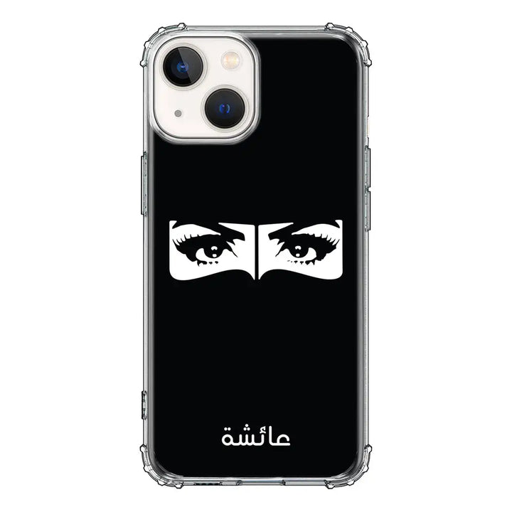 Apple iPhone 13 / Clear Classic Custom Name Niqabi Eye, Phone Case - Stylizedd.com