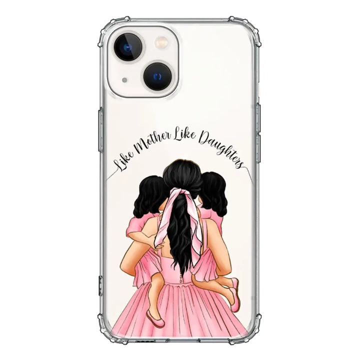 Apple iPhone 13 Mini / Clear Classic Mother 2 daughters Custom Clipart, Text Phone Case - Stylizedd.com