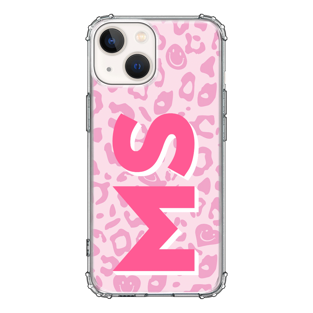 Apple iPhone 13 Mini / Clear Classic Custom Monogram Initial 3D Shadow Text Seamless Pattern, Phone Case - Stylizedd.com