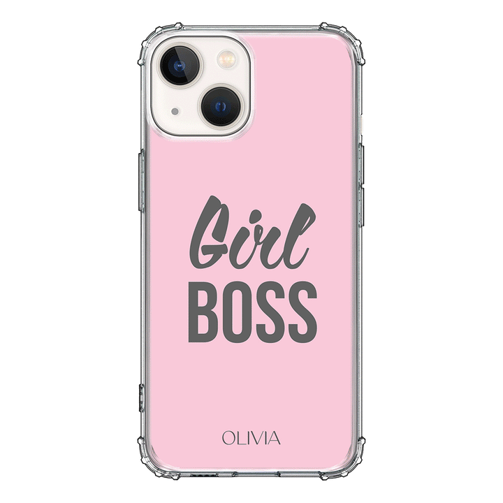 Apple iPhone 13 Mini / Clear Classic Personalized Name Girl Boss, Phone Case - Stylizedd.com