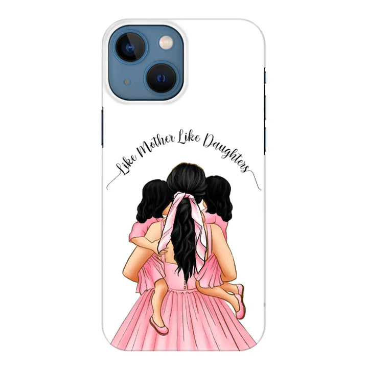 Apple iPhone 13 Mini / Snap Classic Mother 2 daughters Custom Clipart, Text Phone Case - Stylizedd.com