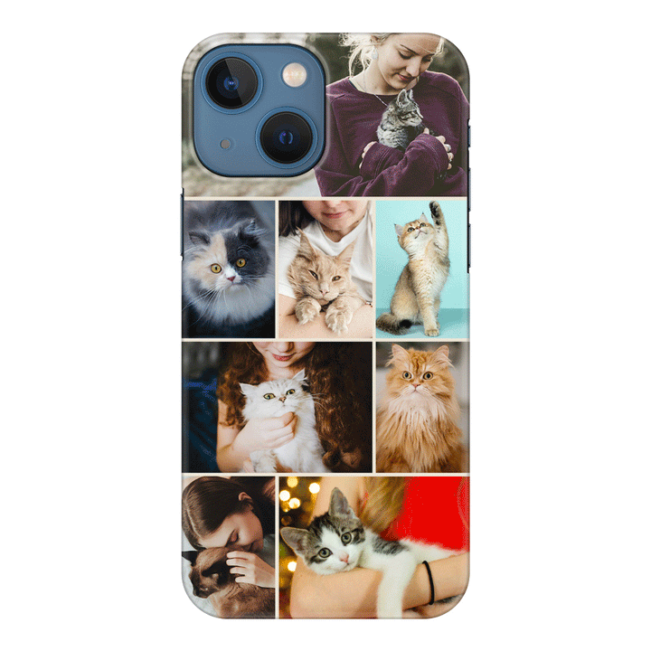Apple iPhone 13 Mini / Snap Classic Personalised Photo Collage Grid Pet Cat, Phone Case - Stylizedd.com