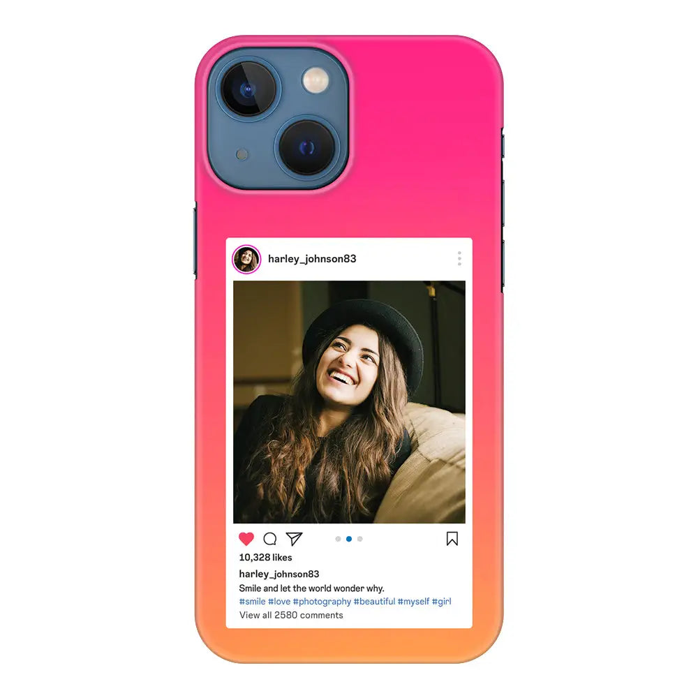 Apple iPhone 13 Mini / Snap Classic Phone Case Custom Photo Instagram Post Template, Phone Case - Stylizedd