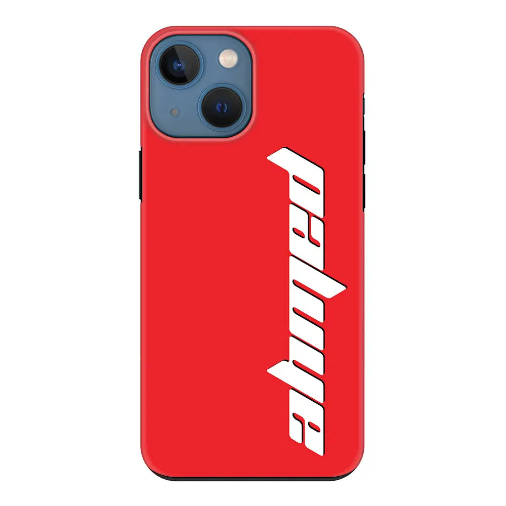 Apple iPhone 13 Mini / Tough Pro Custom Text, Vertical Name Phone Case - Stylizedd.com