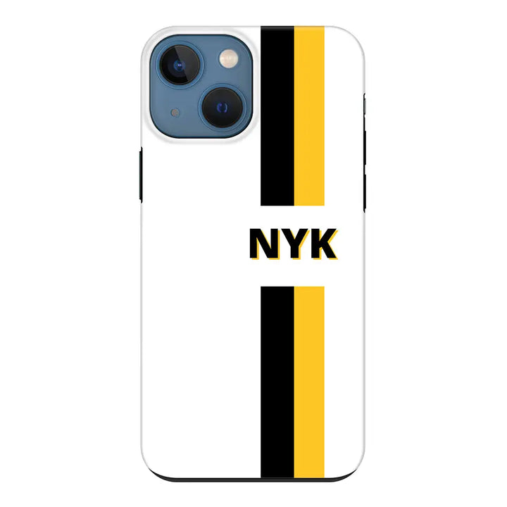 Apple iPhone 13 Mini / Tough Pro Custom Striped Monogram Phone Case - Stylizedd.com