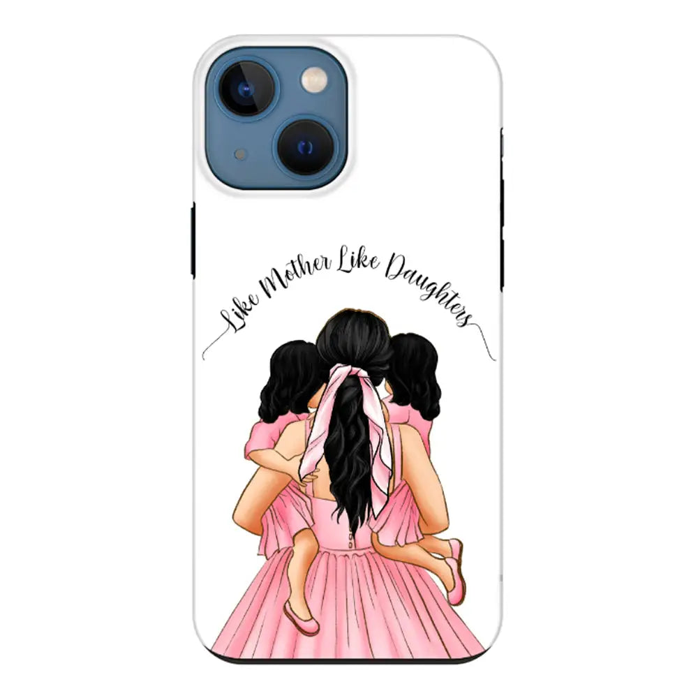 Apple iPhone 13 Mini / Tough Pro Mother 2 daughters Custom Clipart, Text Phone Case - Stylizedd.com