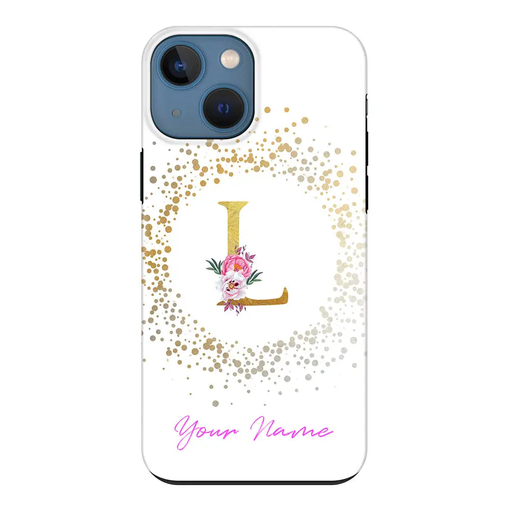 Apple iPhone 13 Mini / Tough Pro Floral Initial Phone Case - Stylizedd.com