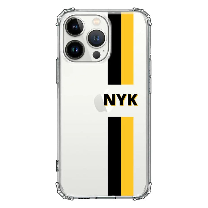 Apple iPhone 13 Pro / Clear Classic Custom Striped Monogram Phone Case - Stylizedd.com