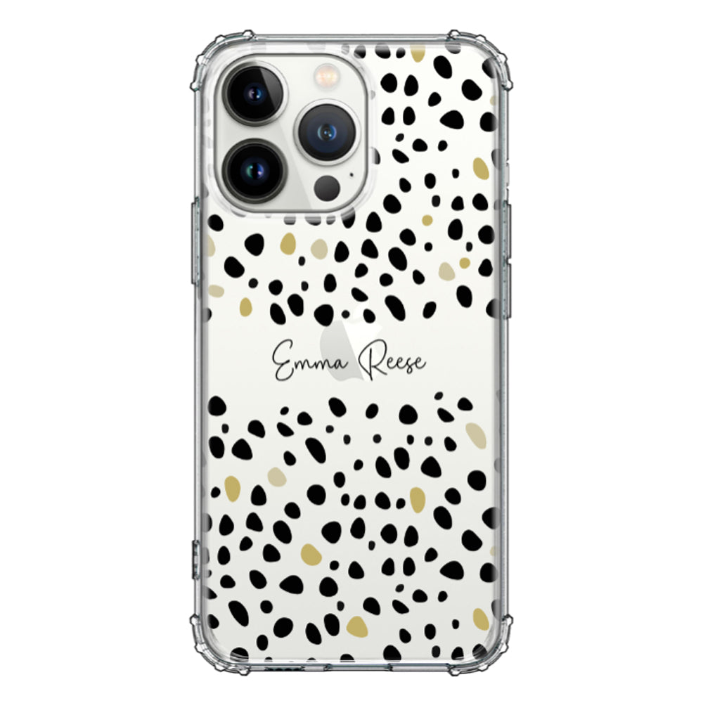 Apple iPhone 13 Pro / Rugged Black Pebble Multi Color Custom Text, My Name Phone Case - Stylizedd.com