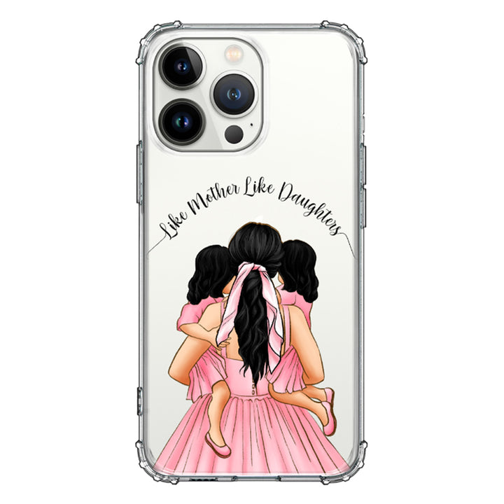 Apple iPhone 13 Pro / Rugged Black Mother 2 daughters Custom Clipart, Text Phone Case - Stylizedd.com