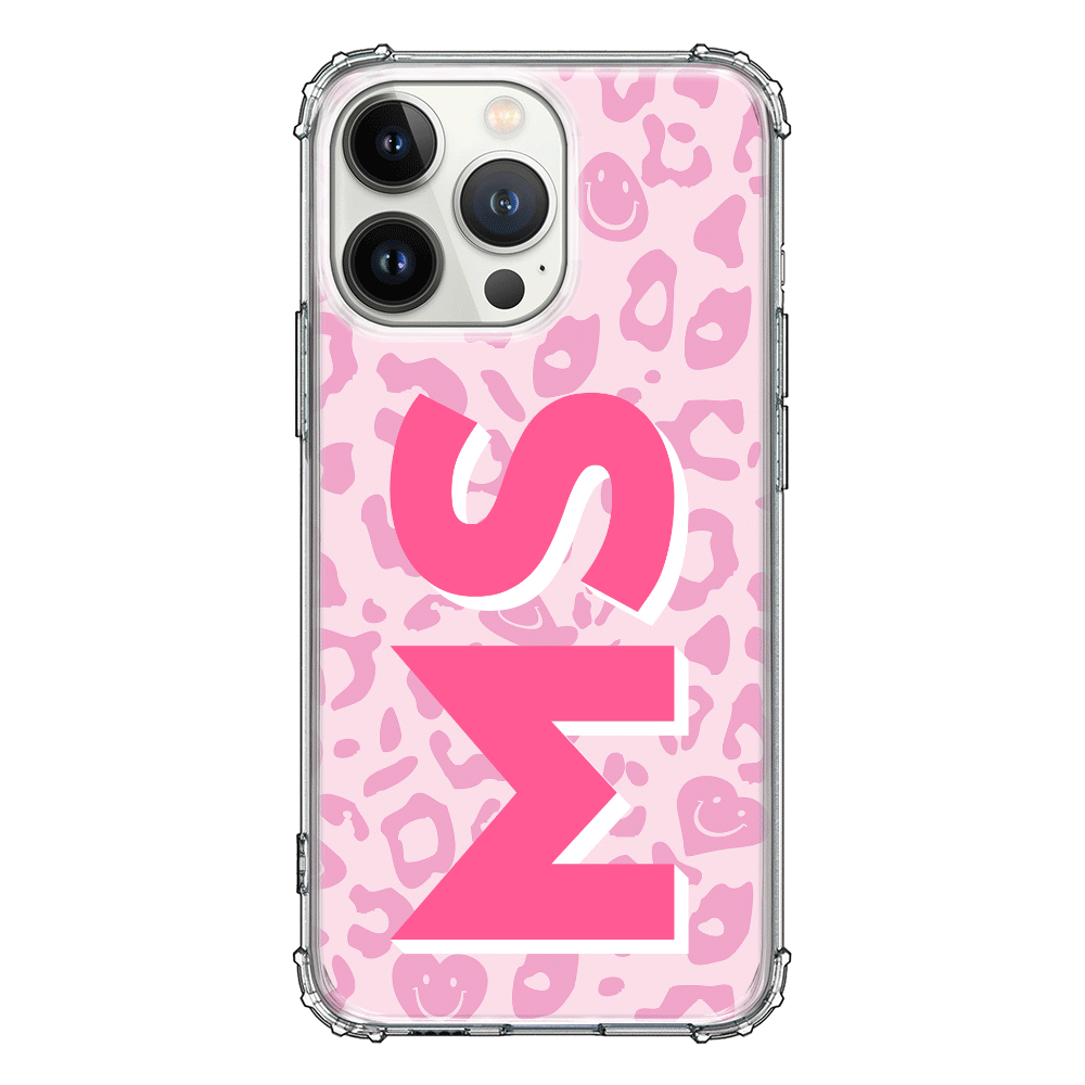 Apple iPhone 13 Pro / Clear Classic Custom Monogram Initial 3D Shadow Text Seamless Pattern, Phone Case - Stylizedd.com