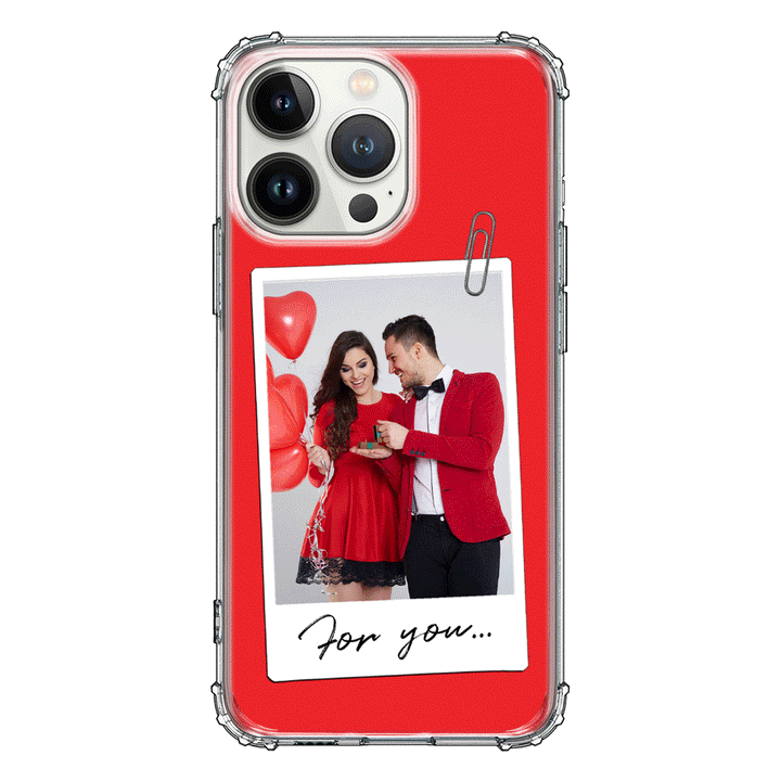 Apple iPhone 13 Pro / Rugged Black Personalized Polaroid Photo Valentine, Phone Case - Stylizedd.com