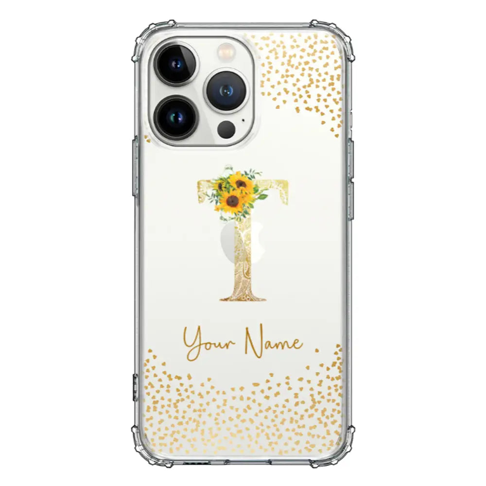 Apple iPhone 13 Pro / Clear Classic Floral Mandala Initial Phone Case - Stylizedd.com