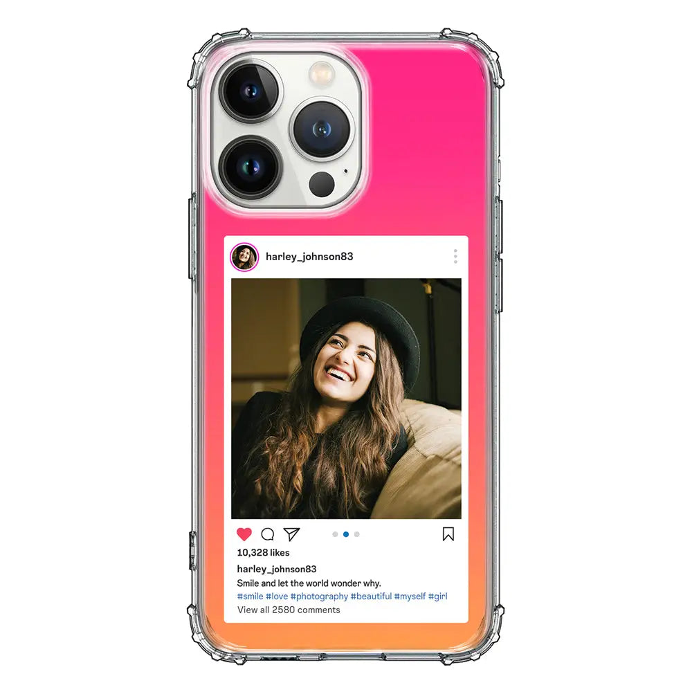 Apple iPhone 13 Pro / Clear Classic Phone Case Custom Photo Instagram Post Template, Phone Case - Stylizedd