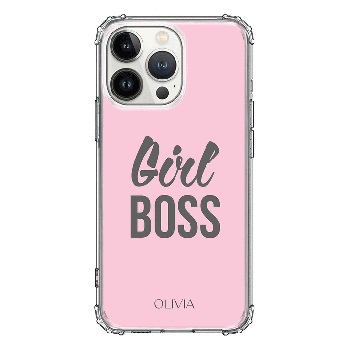 Apple iPhone 13 Pro / Clear Classic Personalized Name Girl Boss, Phone Case - Stylizedd.com