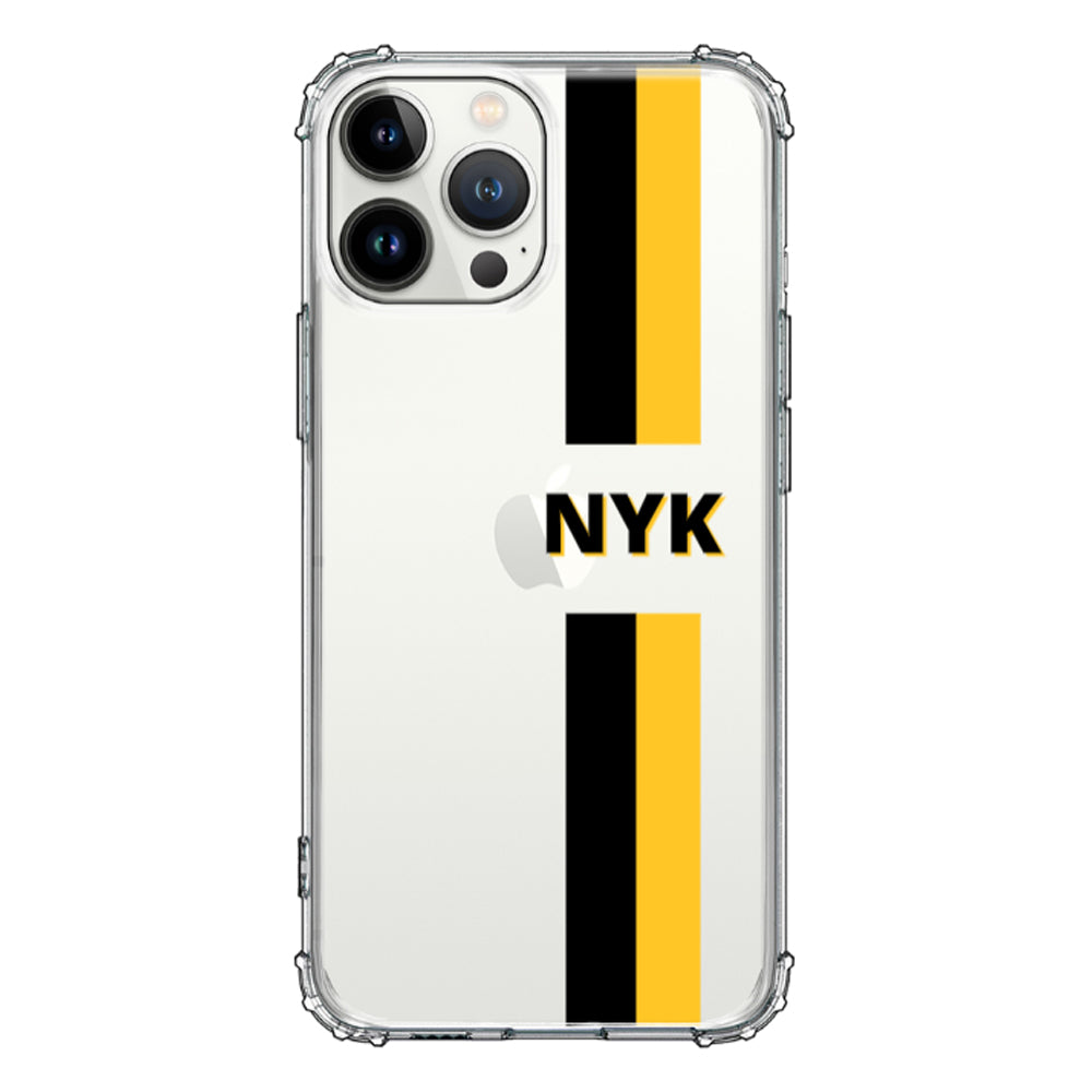 Apple iPhone 13 Pro Max / Rugged Black Custom Striped Monogram Phone Case - Stylizedd.com