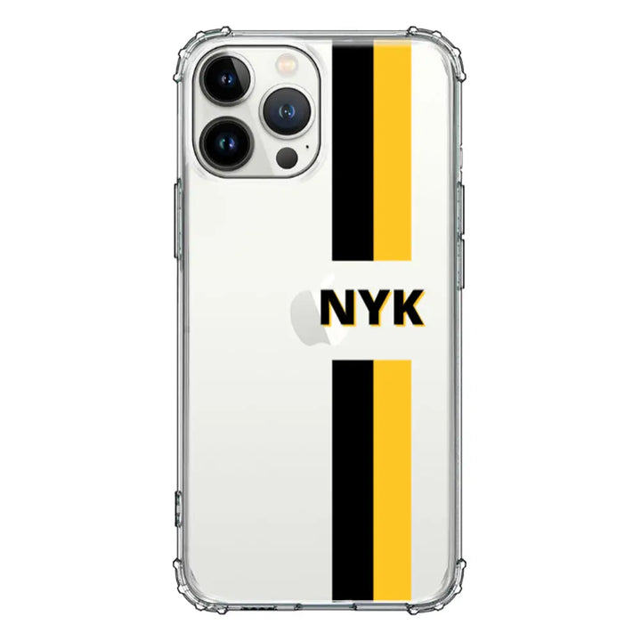 Apple iPhone 13 Pro Max / Clear Classic Custom Striped Monogram Phone Case - Stylizedd.com