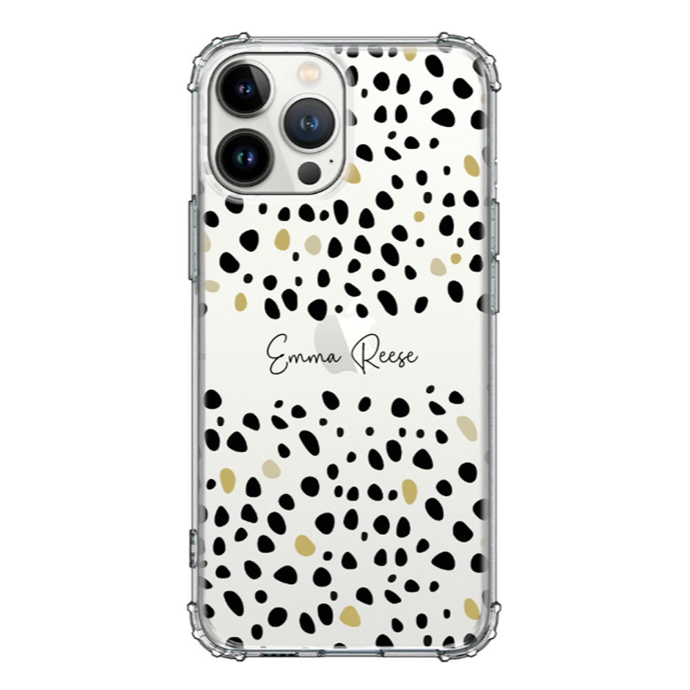 Apple iPhone 13 Pro Max / Rugged Black Pebble Multi Color Custom Text, My Name Phone Case - Stylizedd.com