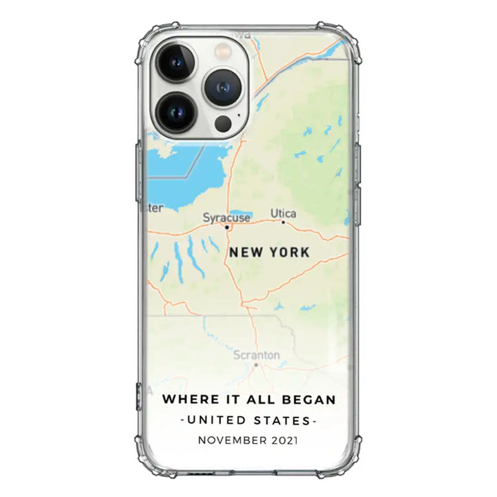 Apple iPhone 13 Pro Max / Clear Classic Personalized map, Phone Case - Stylizedd.com