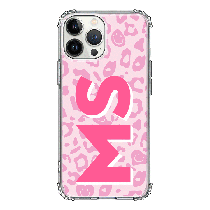 Apple iPhone 13 Pro Max / Clear Classic Custom Monogram Initial 3D Shadow Text Seamless Pattern, Phone Case - Stylizedd.com