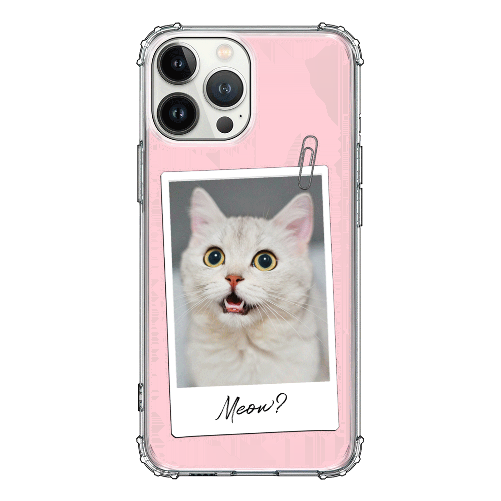 Apple iPhone 13 Pro Max / Rugged Black Polaroid Photo Pet Cat, Phone Case - Stylizedd.com