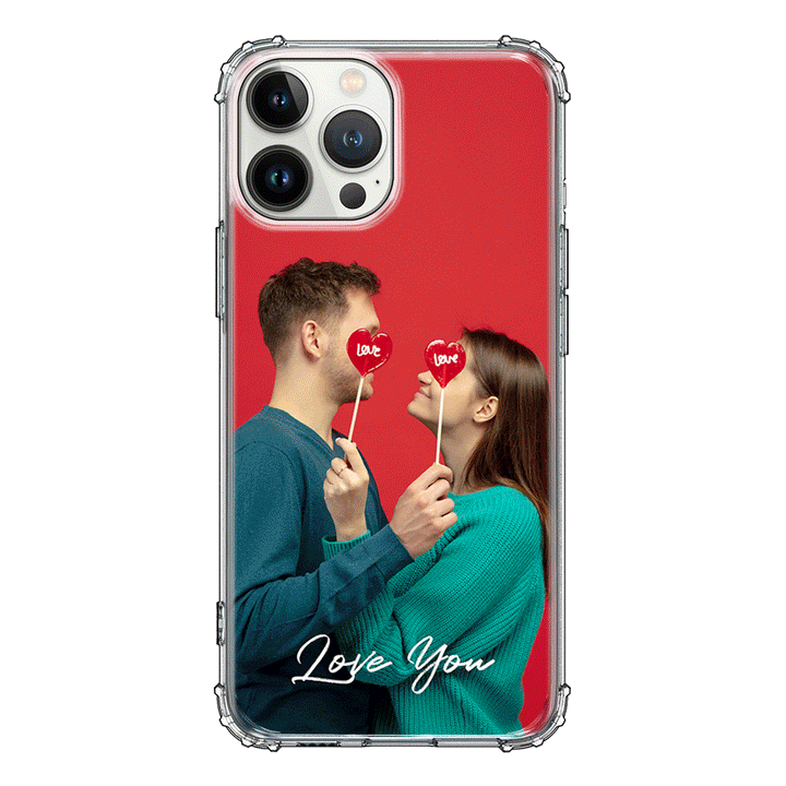 Apple iPhone 13 Pro Max / Rugged Black Custom Photo Valentine, Phone Case - Stylizedd.com