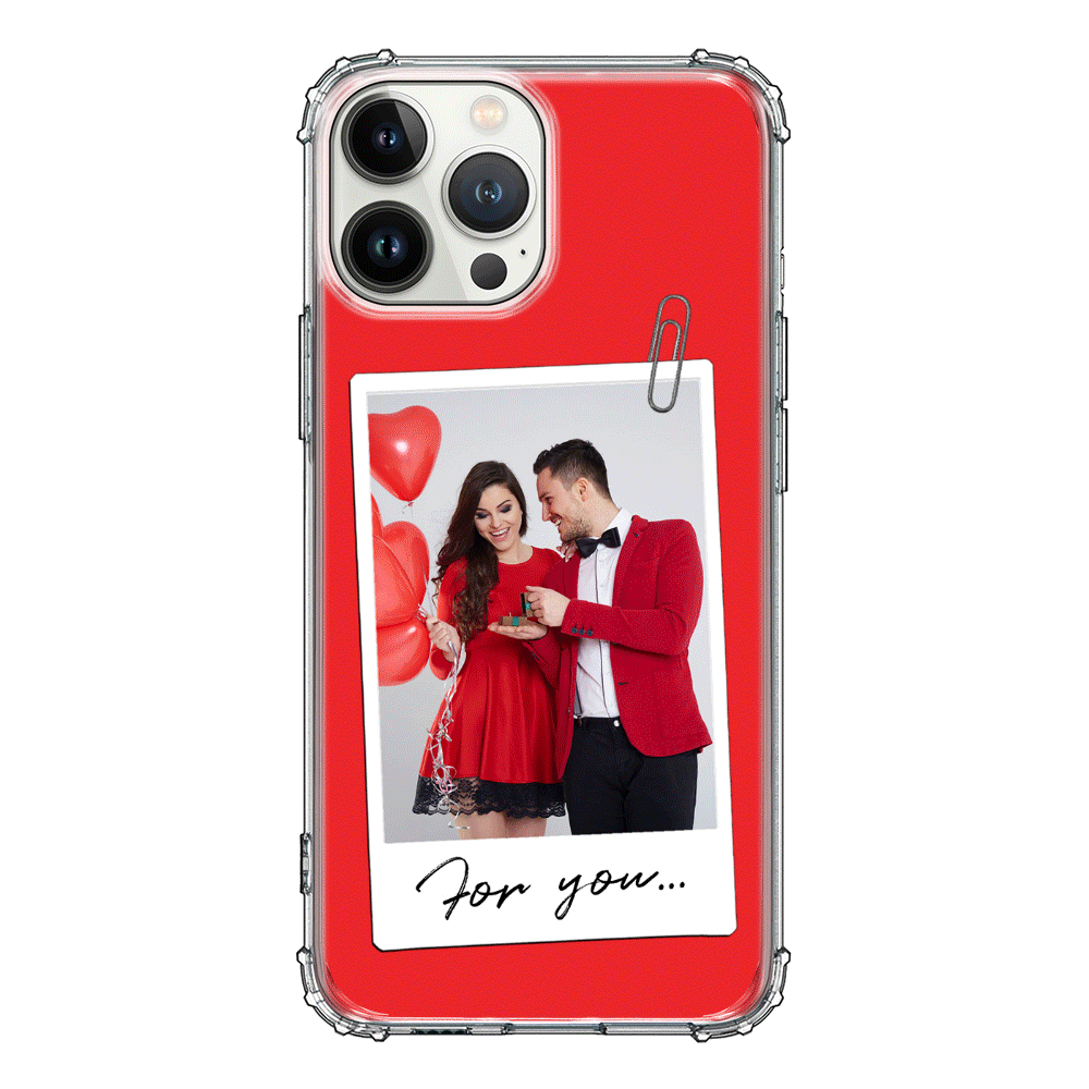 Apple iPhone 13 Pro Max / Rugged Black Personalized Polaroid Photo Valentine, Phone Case - Stylizedd.com