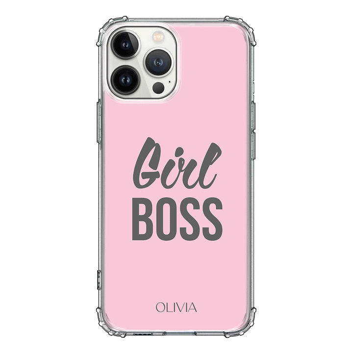 Apple iPhone 13 Pro Max / Clear Classic Personalized Name Girl Boss, Phone Case - Stylizedd.com