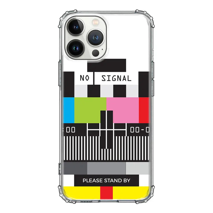 Apple iPhone 13 Pro Max / Clear Classic Personalized Text Retro No Signal TV Channel, Phone Case - Stylizedd.com