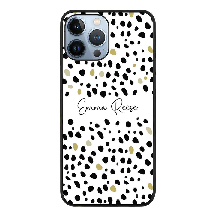 Apple iPhone 13 Pro Max / Rugged Black Pebble Multi Color Custom Text, My Name Phone Case - Stylizedd.com
