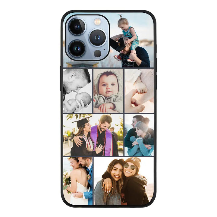 Apple iPhone 13 Pro Max / Rugged Black Personalised Photo Collage Grid Phone Case - Stylizedd.com