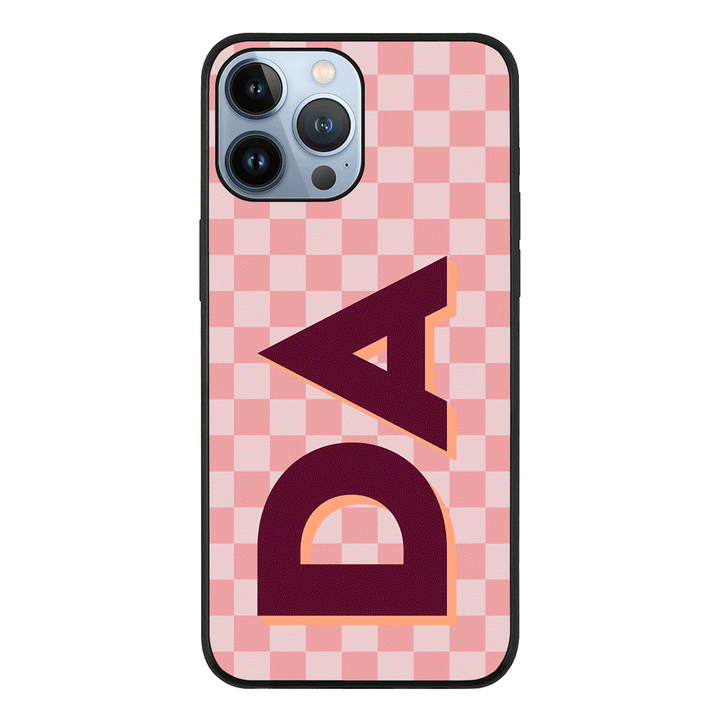 Apple iPhone 13 Pro Max / Tough Pro Custom Monogram Initial Small Checkerboard, Phone Case - Stylizedd.com