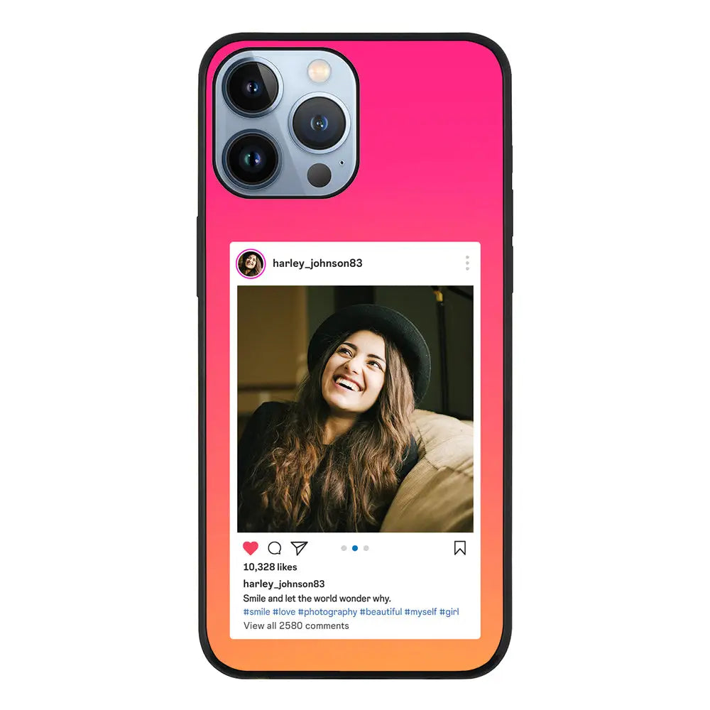 Apple iPhone 13 Pro Max / Rugged Black Custom Photo Instagram Post Template, Phone Case - Stylizedd.com