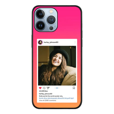 Apple iPhone 13 Pro Max / Rugged Black Phone Case Custom Photo Instagram Post Template, Phone Case - Stylizedd