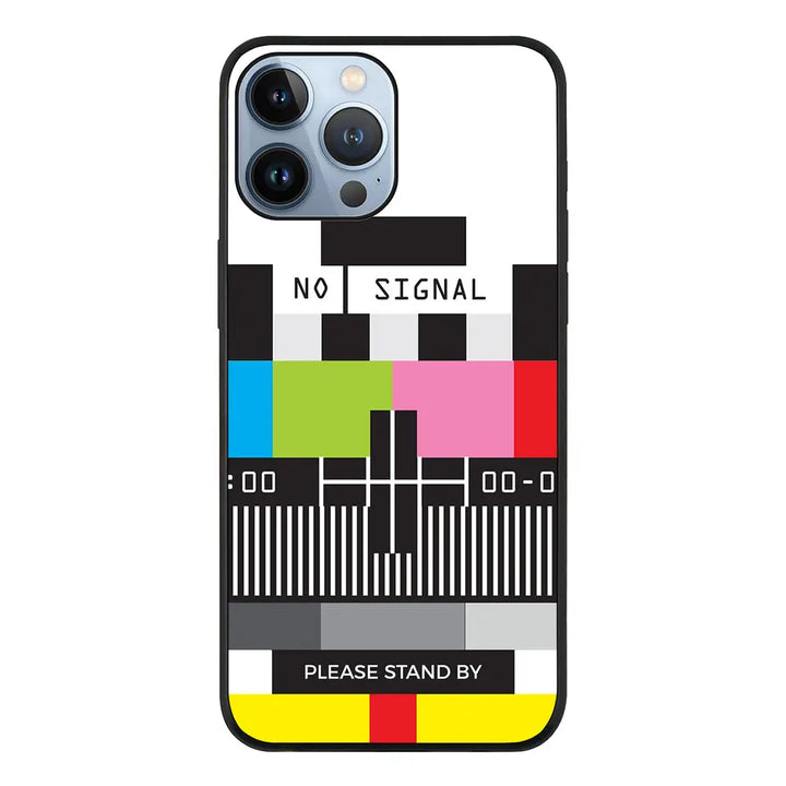 Apple iPhone 13 Pro Max / Rugged Black Personalized Text Retro No Signal TV Channel, Phone Case - Stylizedd.com