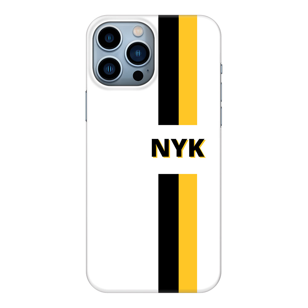 Apple iPhone 13 Pro Max / Clear Classic Custom Striped Monogram Phone Case - Stylizedd.com