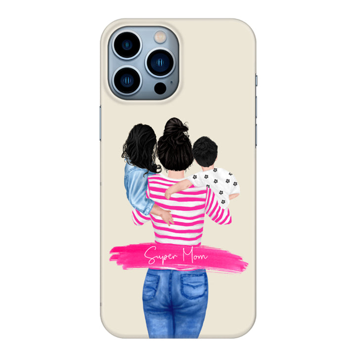 Apple iPhone 13 Pro Max / Clear Classic Custom Clipart Text Mother Son & Daughter Phone Case - Stylizedd.com
