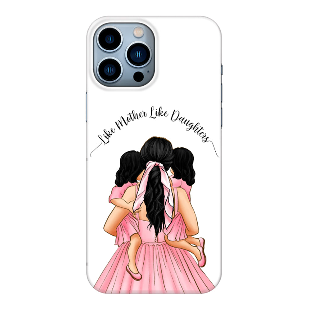 Apple iPhone 13 Pro Max / Clear Classic Mother 2 daughters Custom Clipart, Text Phone Case - Stylizedd.com
