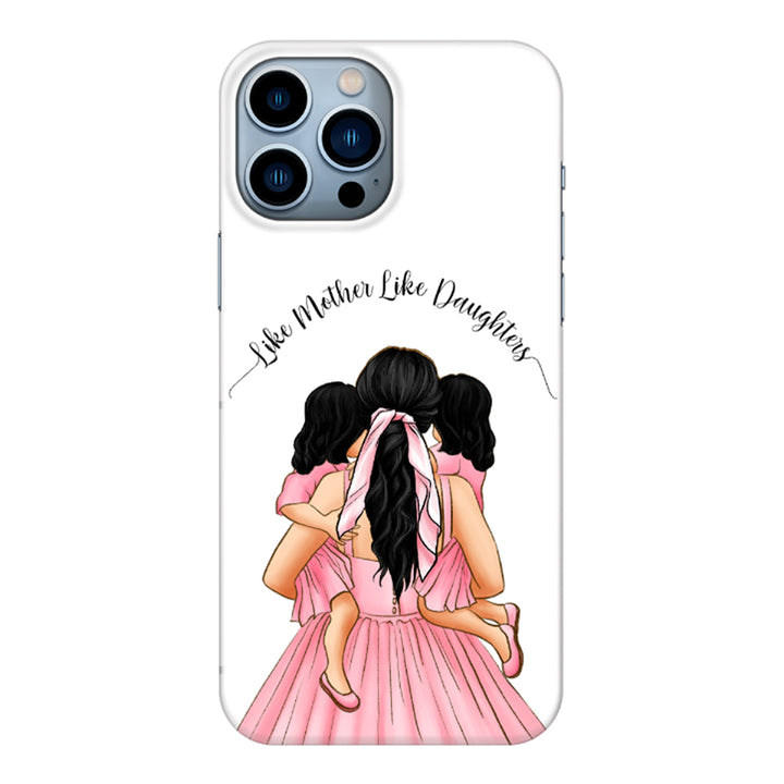 Apple iPhone 13 Pro Max / Clear Classic Mother 2 daughters Custom Clipart, Text Phone Case - Stylizedd.com