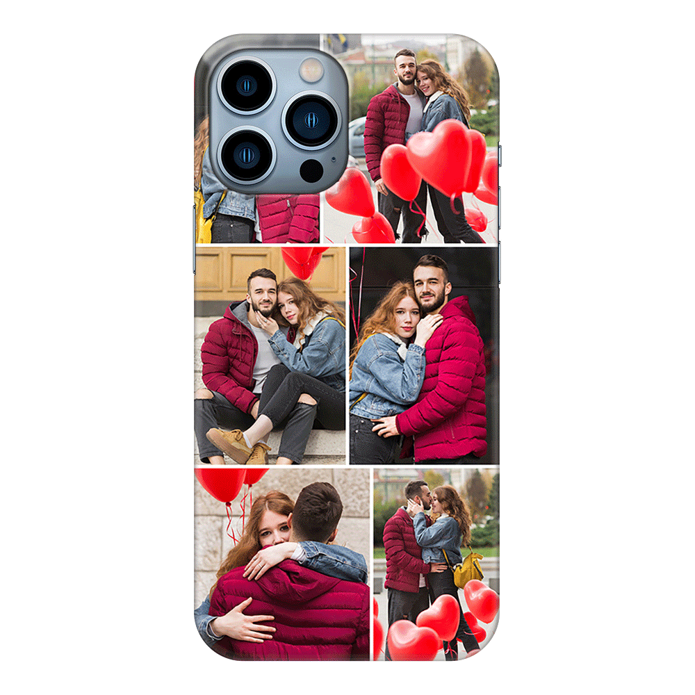 Apple iPhone 13 Pro Max / Clear Classic Personalised Valentine Photo Collage Grid, Phone Case - Stylizedd.com