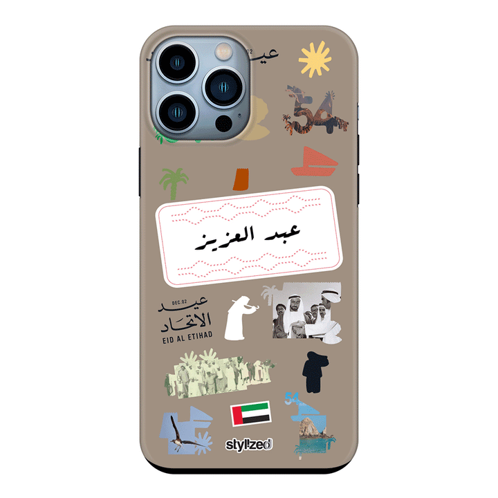 Apple iPhone 13 Pro Max / Tough Pro Custom Eid Al Etihad 54 National Day Sticker, Phone Case - Stylizedd.com