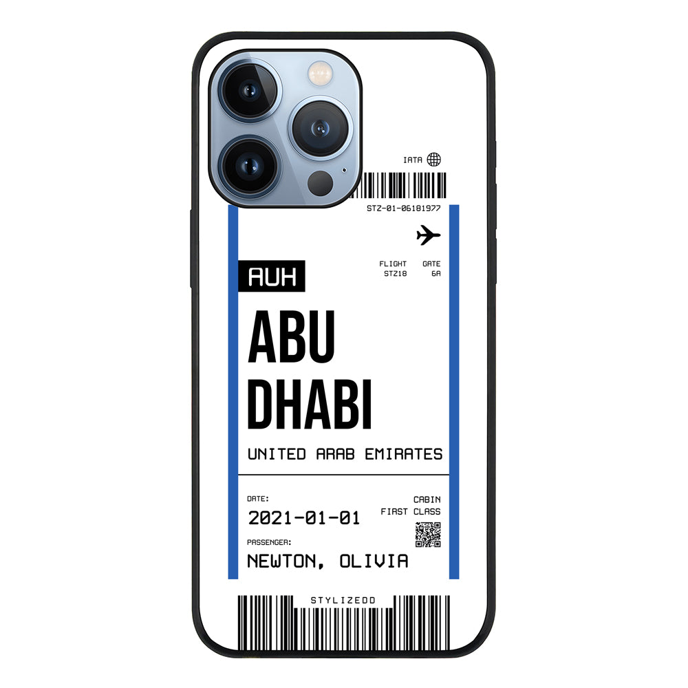 Apple iPhone 13 Pro / Rugged Black Custom Flight Boarding Pass Ticket Phone Case - Stylizedd.com