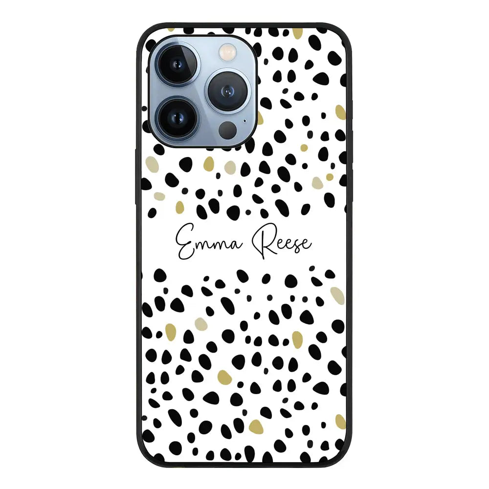 Apple iPhone 13 Pro / Rugged Black Pebble Multi Color Custom Text, My Name Phone Case - Stylizedd.com