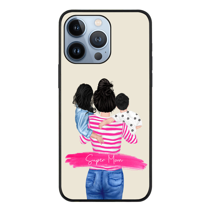 Apple iPhone 13 Pro / Tough Pro Custom Clipart Text Mother Son & Daughter Phone Case - Stylizedd.com