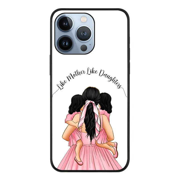 Apple iPhone 13 Pro / Rugged Black Mother 2 daughters Custom Clipart, Text Phone Case - Stylizedd.com