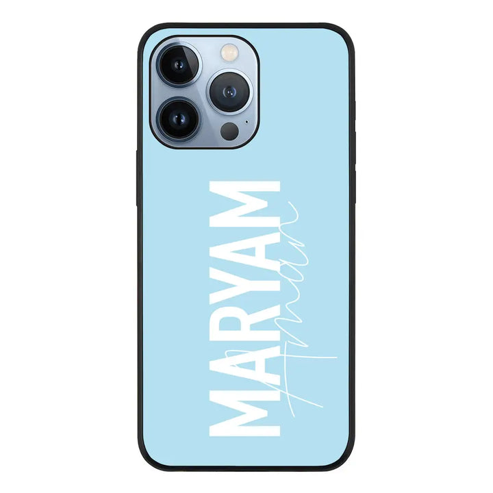 Apple iPhone 13 Pro / Rugged Black Personalized Name Vertical, Phone Case - Stylizedd.com