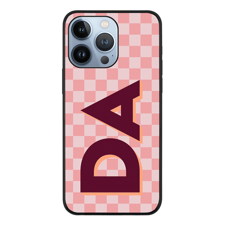 Apple iPhone 13 Pro / Tough Pro Custom Monogram Initial Small Checkerboard, Phone Case - Stylizedd.com